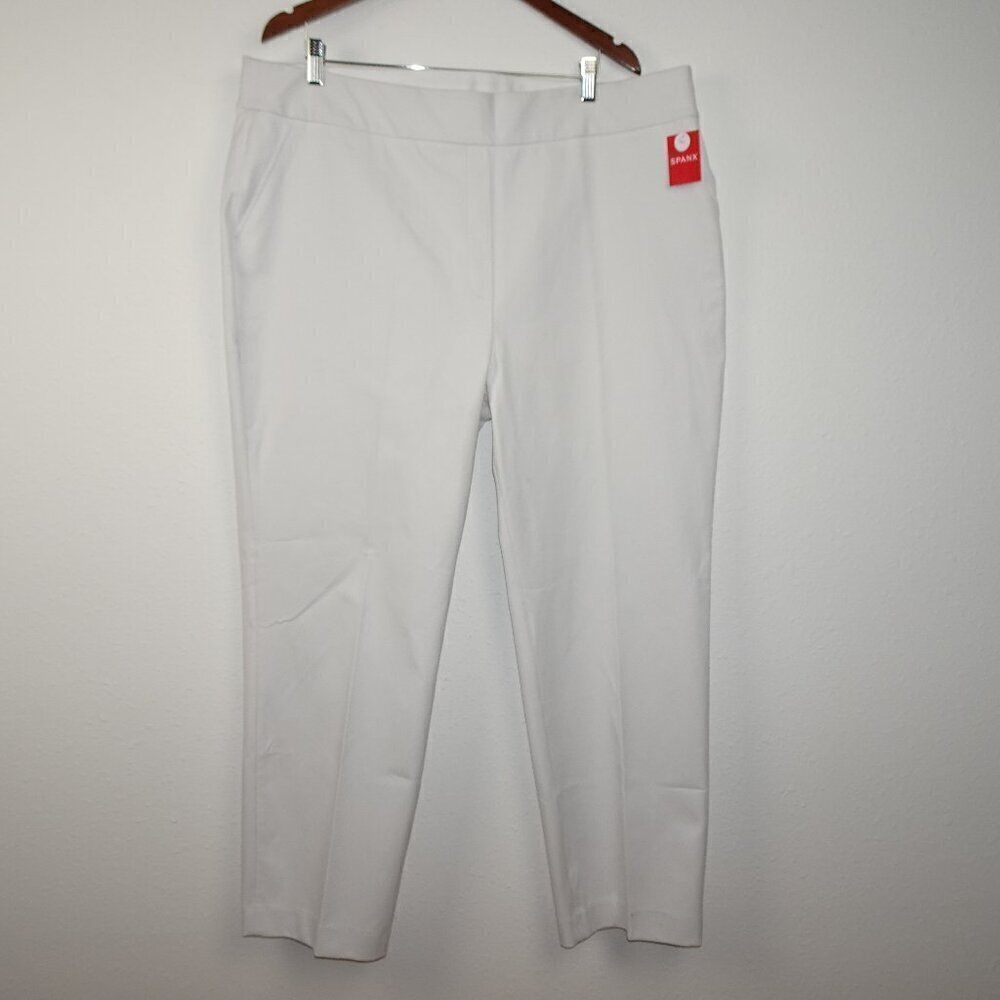 Spanx 20372T On-The-Go Slim Straight Pant Women's Plus Size 3X White Classic